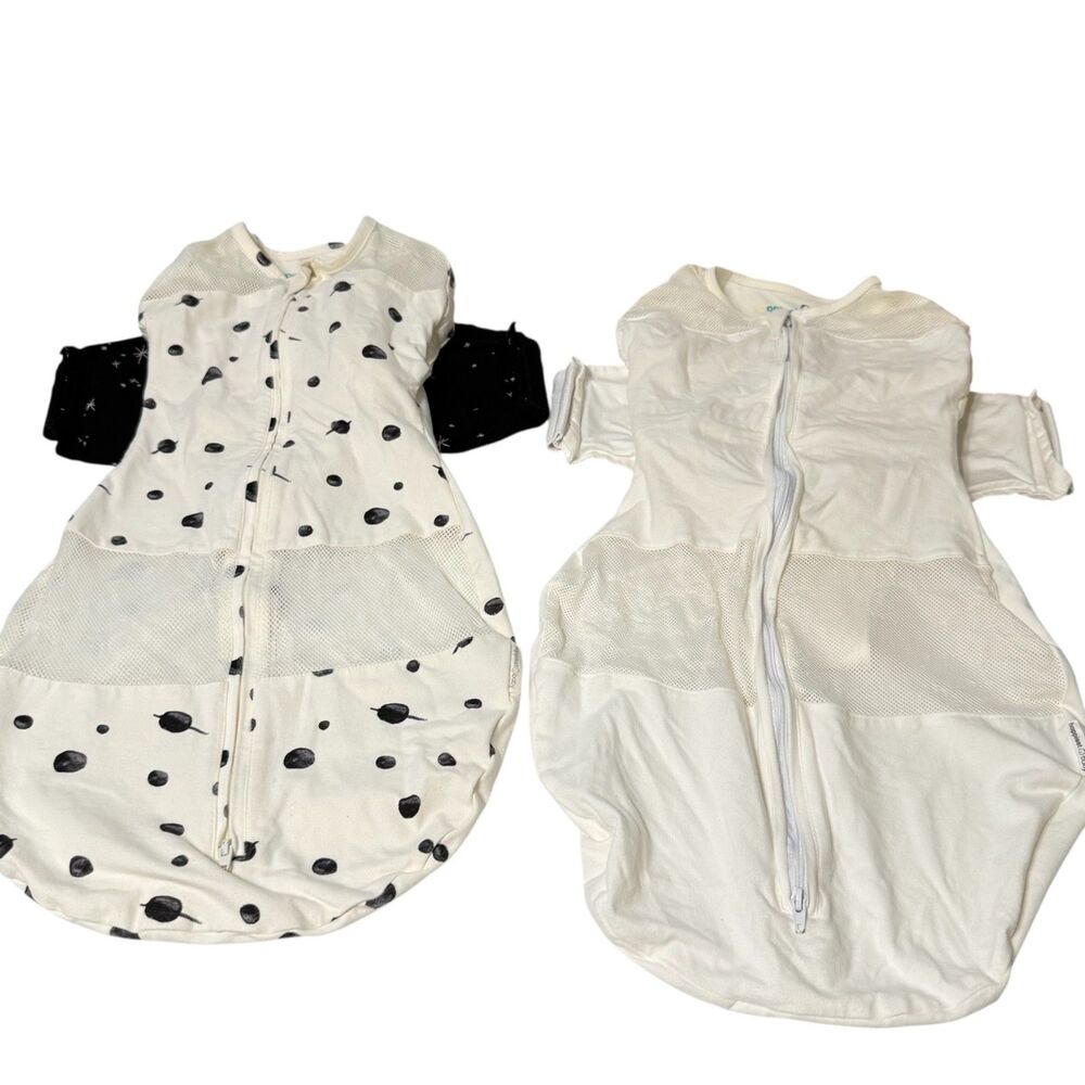Lot 3 Happiest Baby SNOO & Sleepea Sleep Sack Swaddle 100% Organic Cotton Sz M
